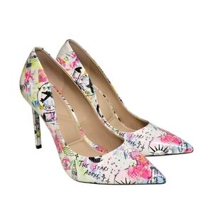 Aldo Stessy 2.0 Postcard Grafitti Heeled  Pumps US 8.5